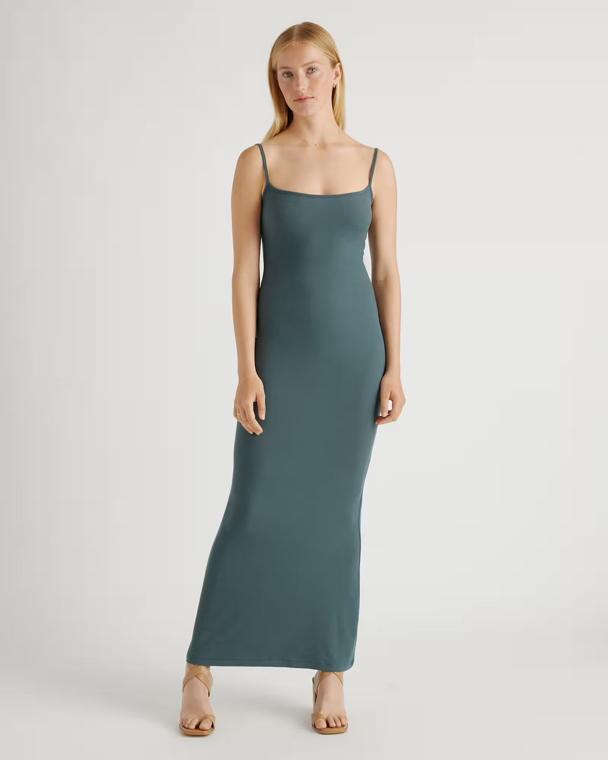 Tencel Rib Knit Maxi Slip Dress - US 7865