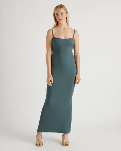 Tencel Rib Knit Maxi Slip Dress - US 7865