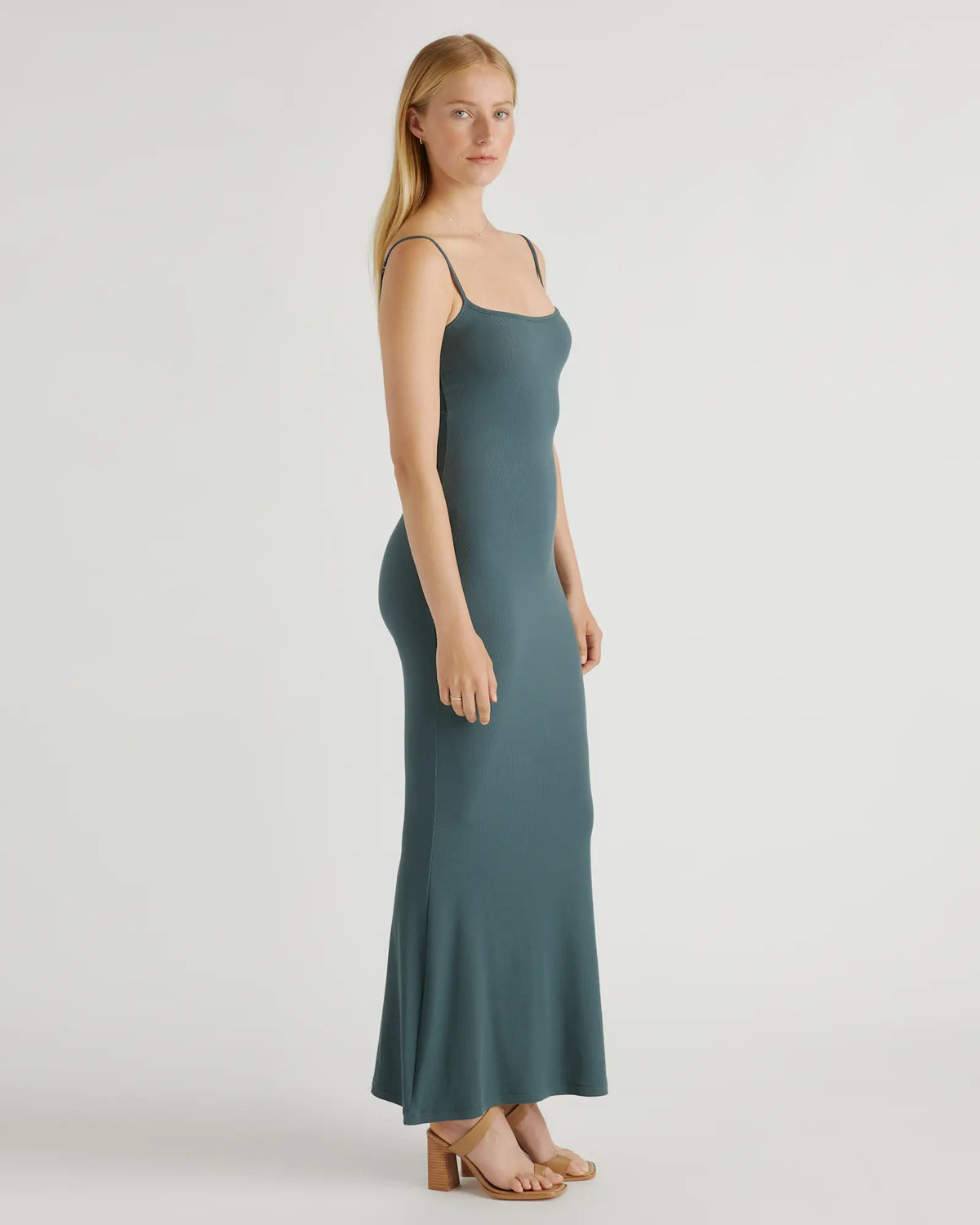 Tencel Rib Knit Maxi Slip Dress - US 7865
