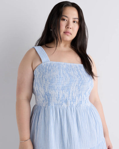 100% Organic Cotton Gauze Smocked Sleeveless Maxi Dress - US 6199