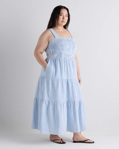 100% Organic Cotton Gauze Smocked Sleeveless Maxi Dress - US 6199