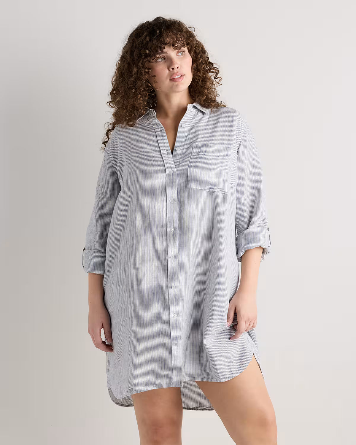 100% European Linen Shirt Dress - US 0917