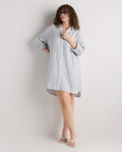100% European Linen Shirt Dress - US 0917
