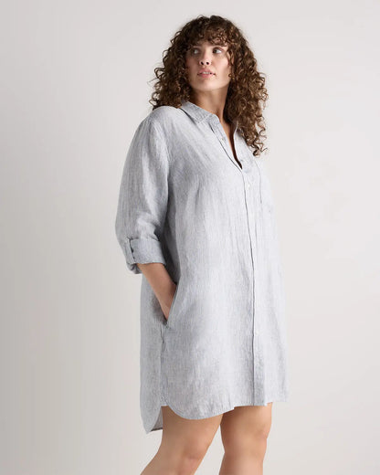 100% European Linen Shirt Dress - US 0917