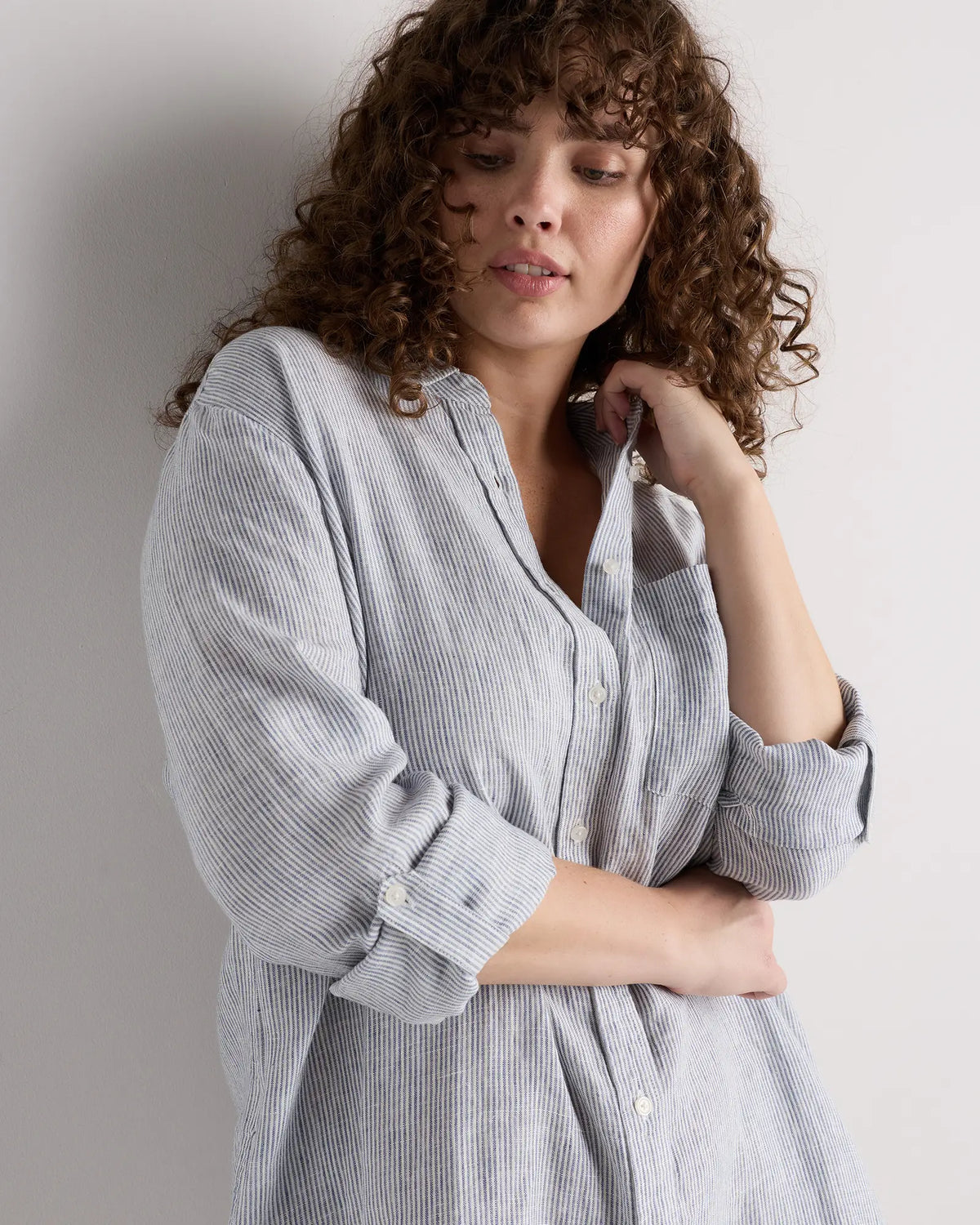 100% European Linen Shirt Dress - US 0917