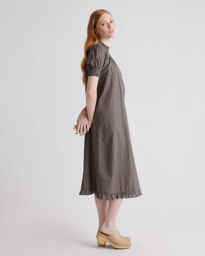 100% Cotton Swiss Dot Midi Dress - US 9563