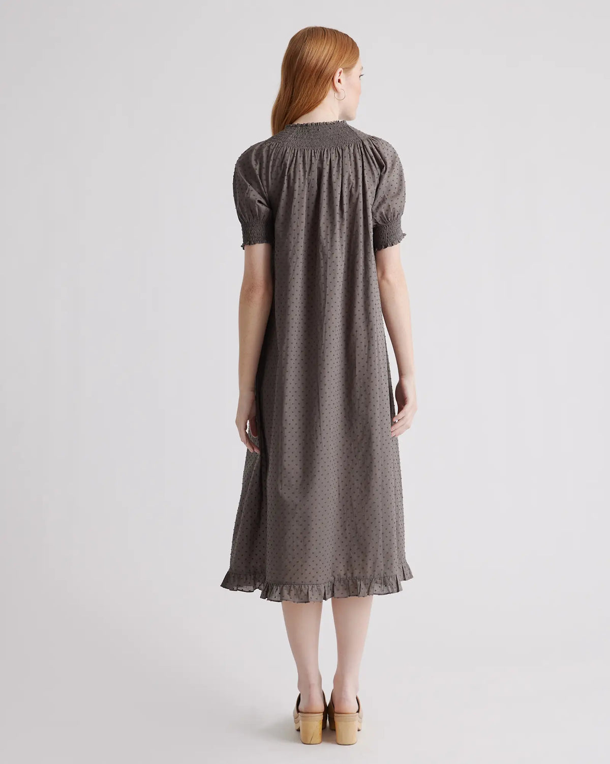 100% Cotton Swiss Dot Midi Dress - US 9563