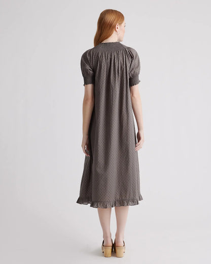 100% Cotton Swiss Dot Midi Dress - US 9563