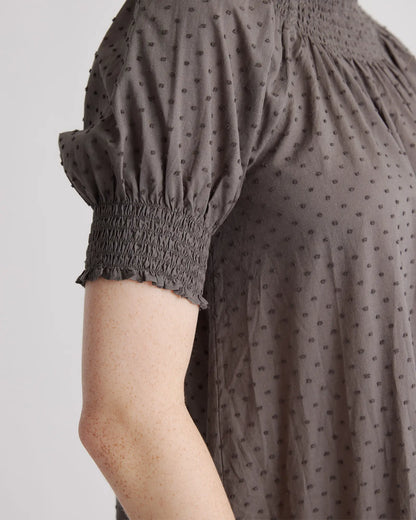 100% Cotton Swiss Dot Midi Dress - US 9563