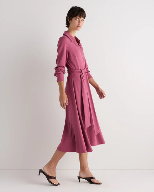 Tencel Modal Knit Midi Shirt Dress - US 3378