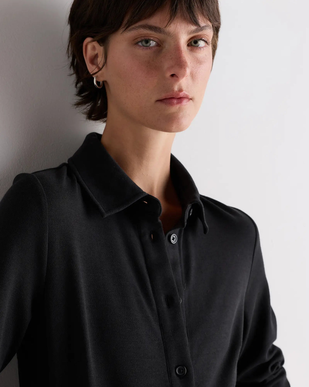 Tencel Modal Knit Midi Shirt Dress - US 1149