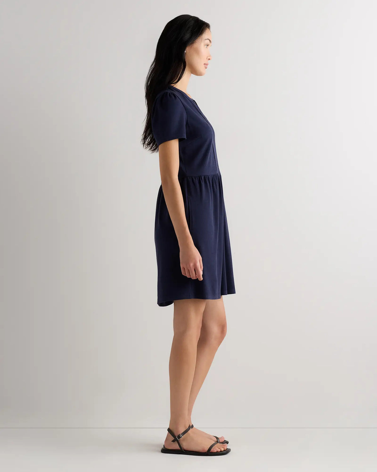 Tencel Modal Knit V-Neck Mini Dress - US 3547