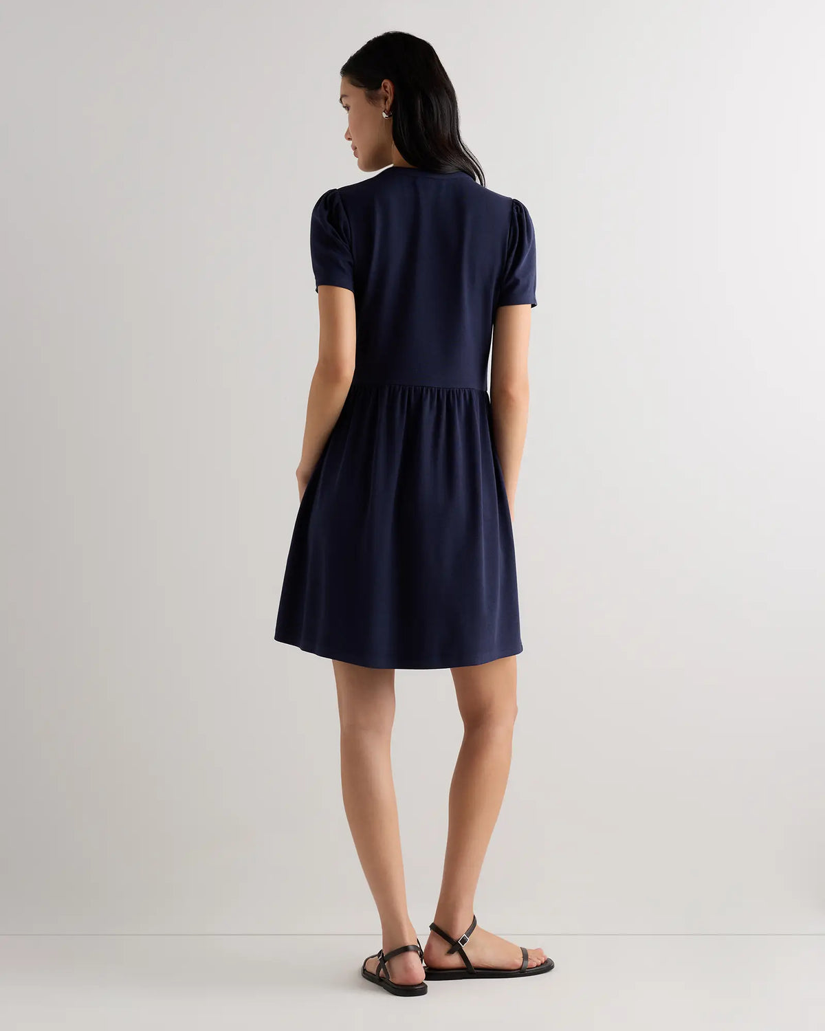 Tencel Modal Knit V-Neck Mini Dress - US 3547
