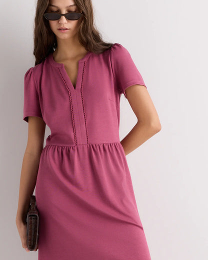 Tencel Modal Knit V-Neck Mini Dress - US 8287