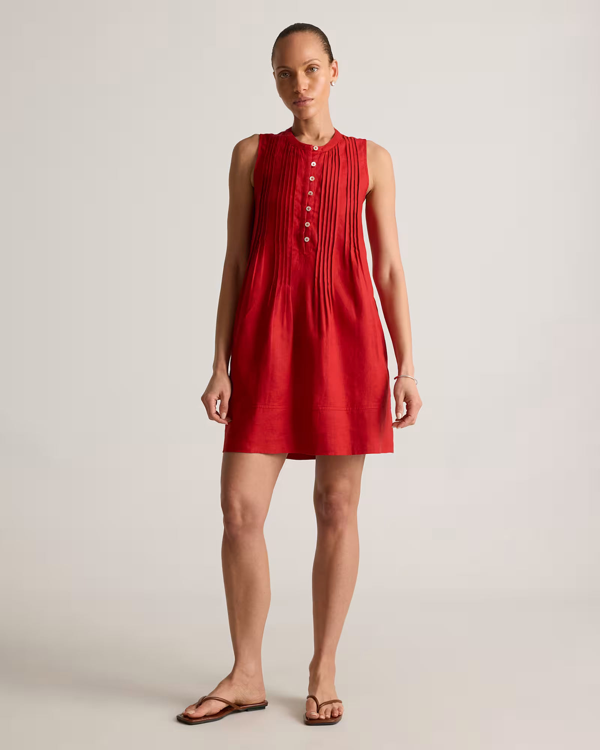100% European Linen Sleeveless Swing Dress - US 5613