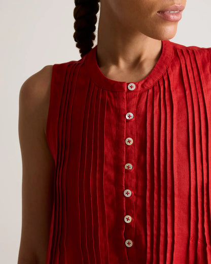 100% European Linen Sleeveless Swing Dress - US 5613
