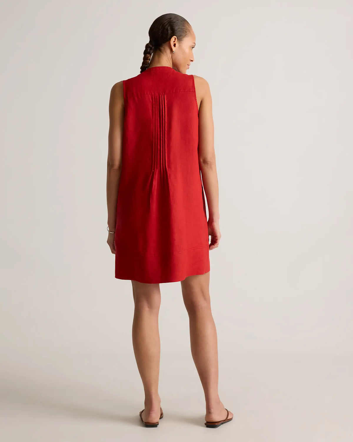 100% European Linen Sleeveless Swing Dress - US 5613