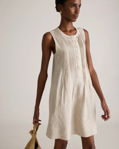 100% European Linen Sleeveless Swing Dress - US 5316