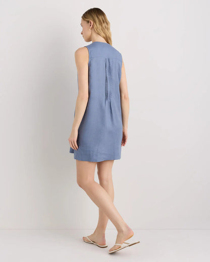 100% European Linen Sleeveless Swing Dress - US 8972