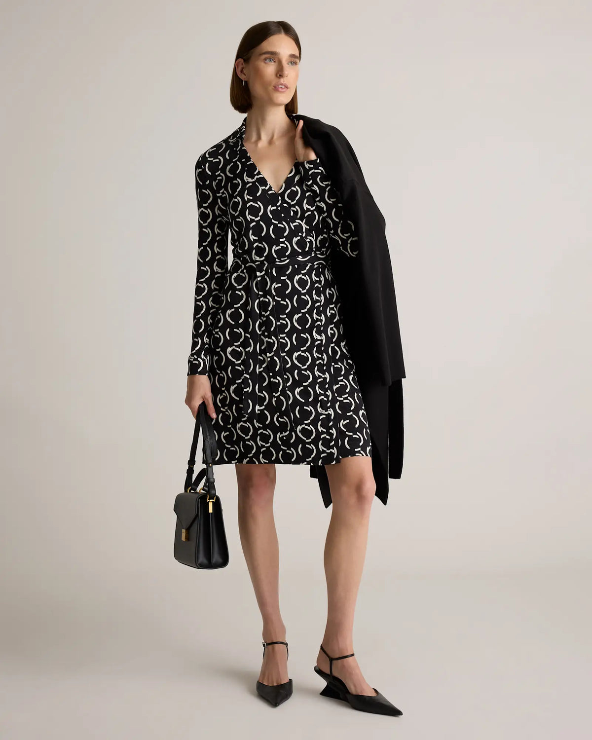 100% Silk Jersey Mini Wrap Dress - US 4467