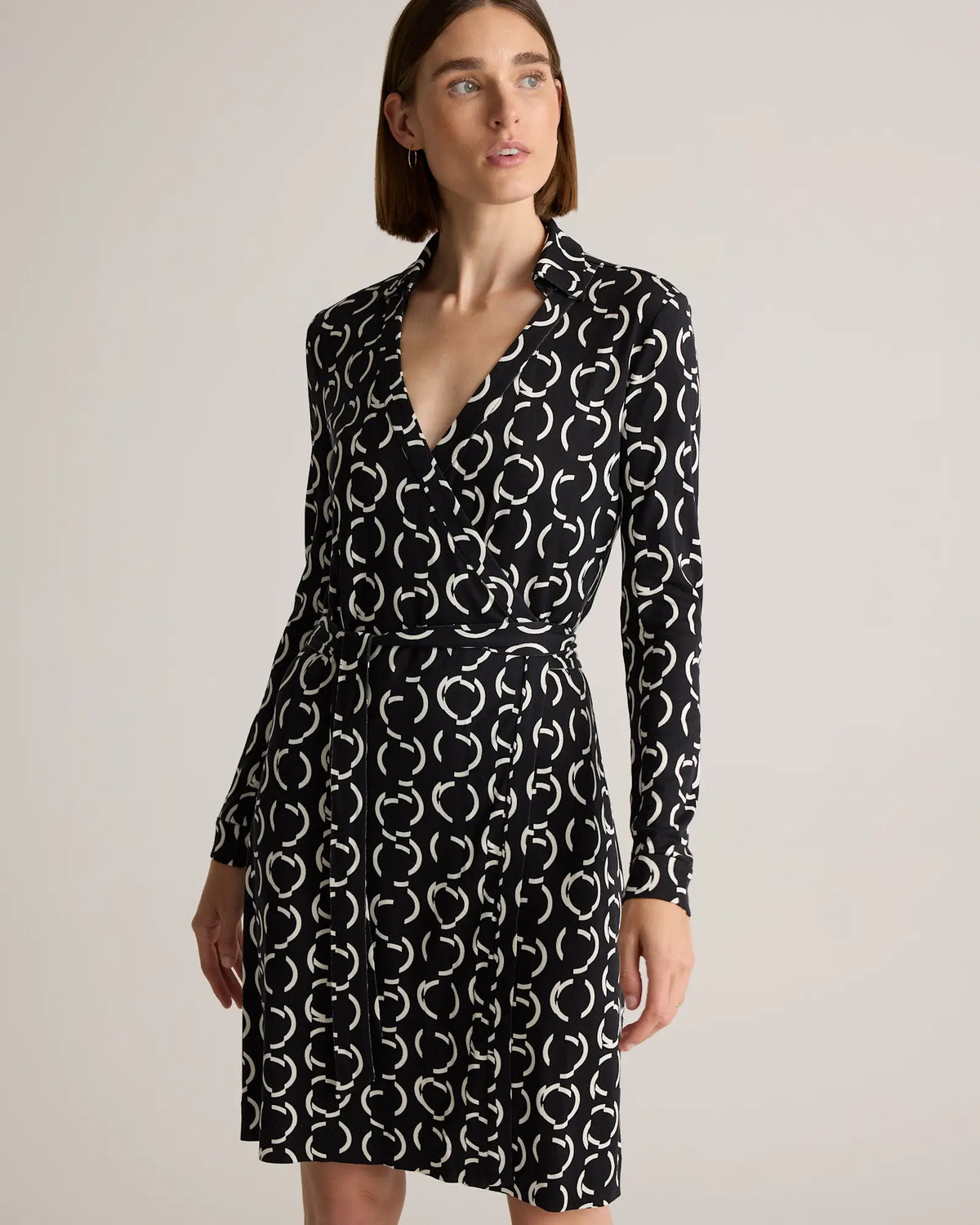 100% Silk Jersey Mini Wrap Dress - US 4467