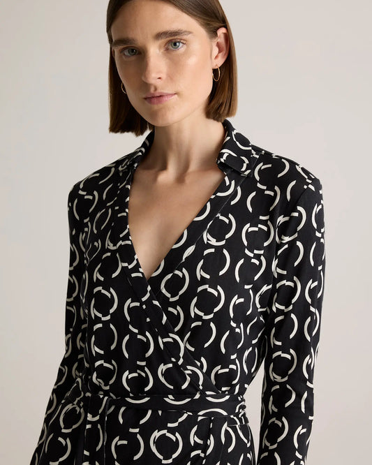 100% Silk Jersey Mini Wrap Dress - US 4467