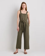 100% European Linen Square Neck Jumpsuit - US 4112