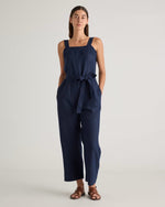 100% European Linen Square Neck Jumpsuit - US 8250