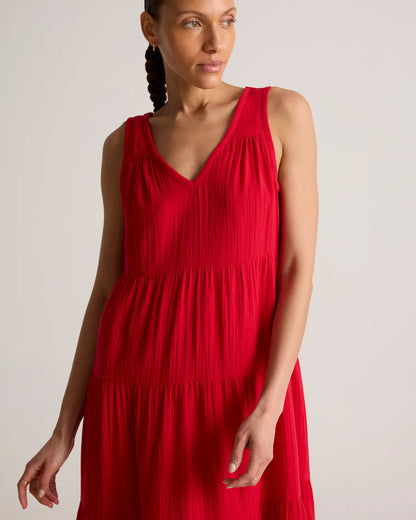 100% Organic Cotton Gauze Tiered Maxi Dress - US 3541