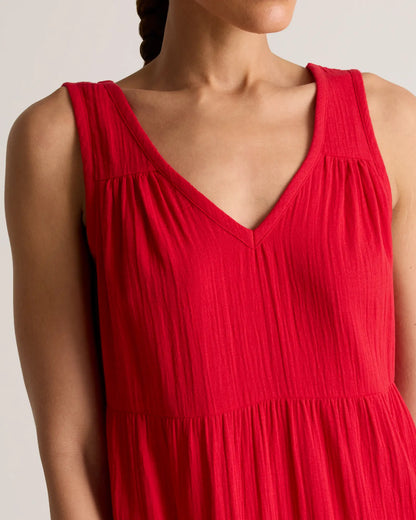 100% Organic Cotton Gauze Tiered Maxi Dress - US 3541