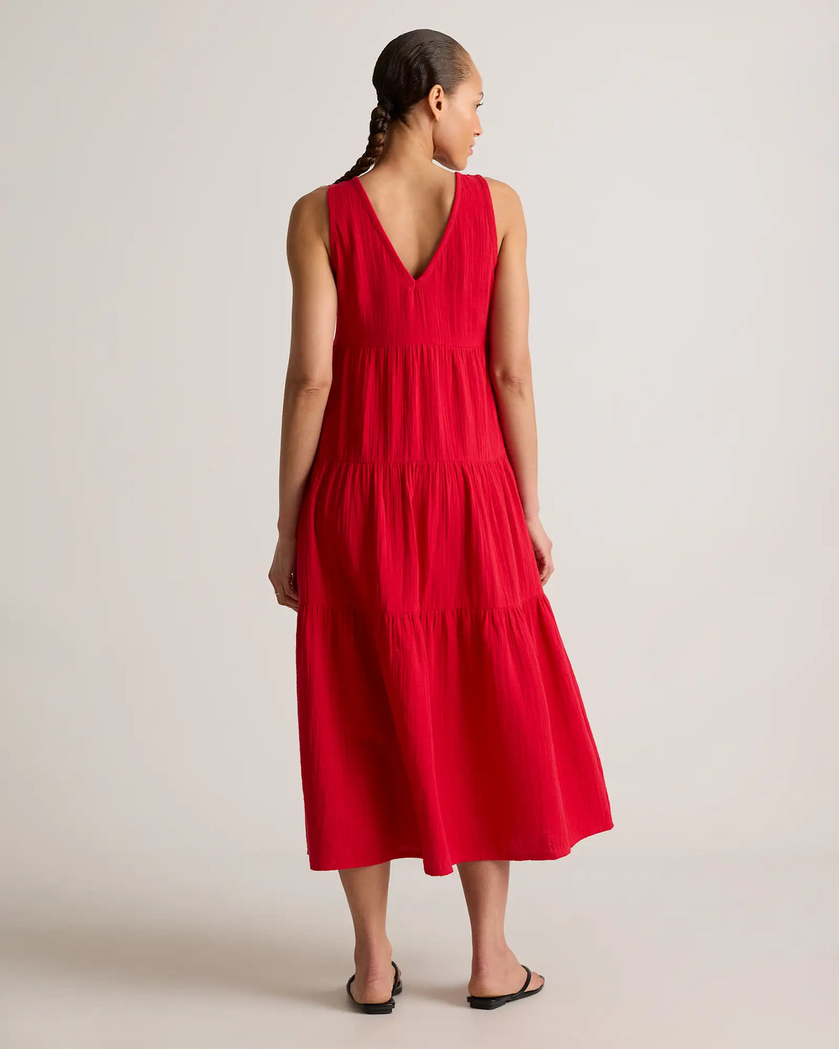 100% Organic Cotton Gauze Tiered Maxi Dress - US 3541