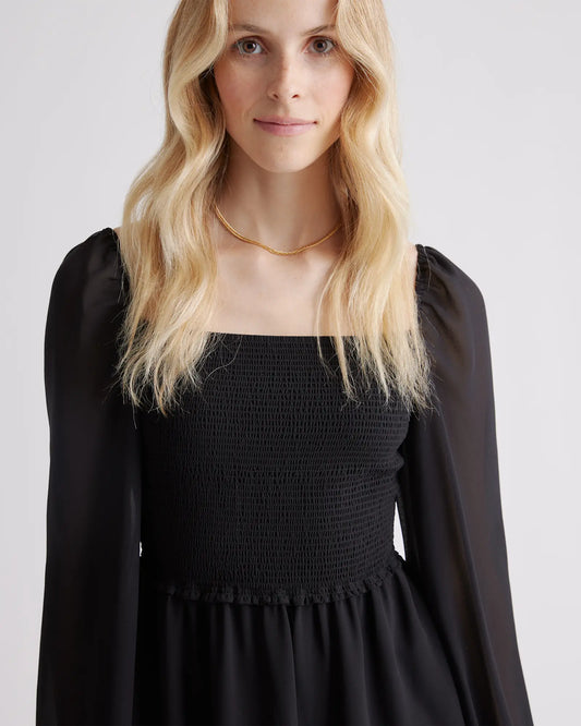 Chiffon Smocked Mini Dress - US 7390