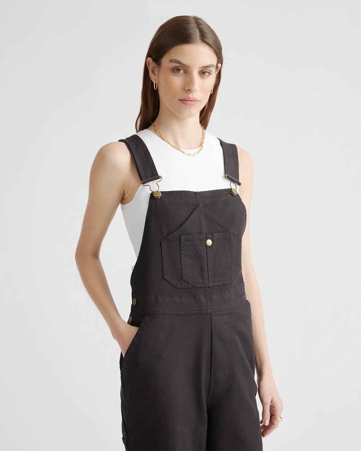 Organic Stretch Cotton Twill Relaxed Overalls - US 3978