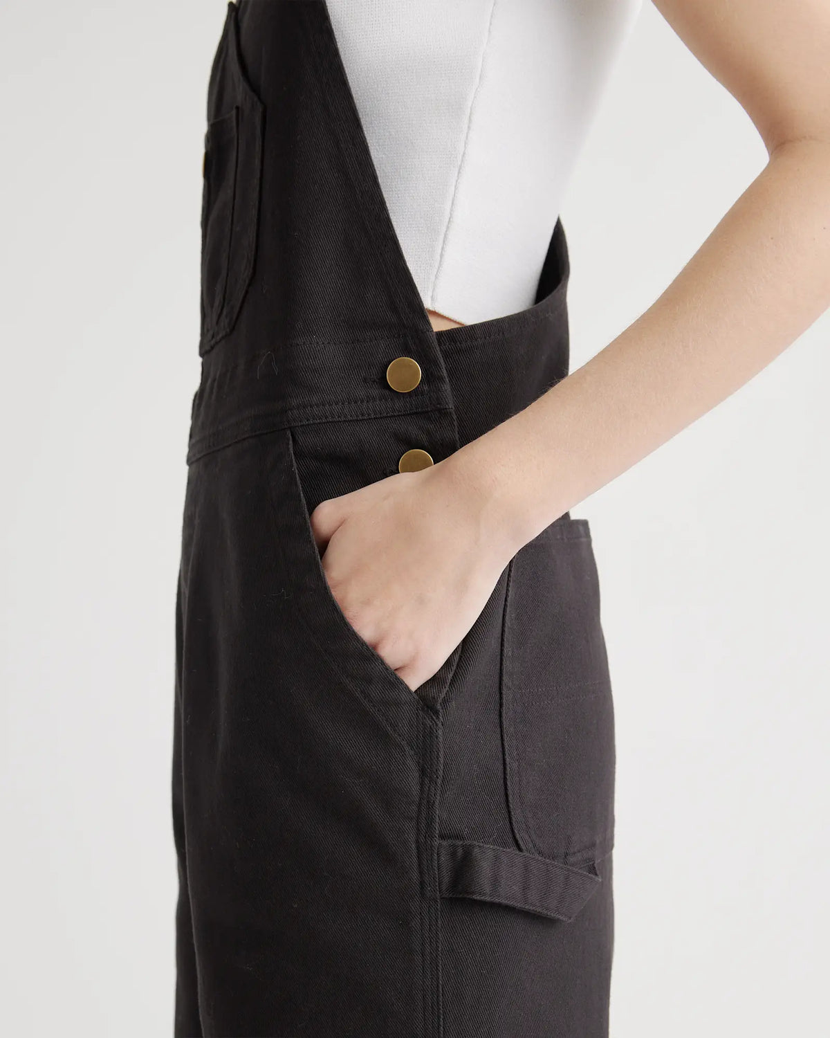 Organic Stretch Cotton Twill Relaxed Overalls - US 3978