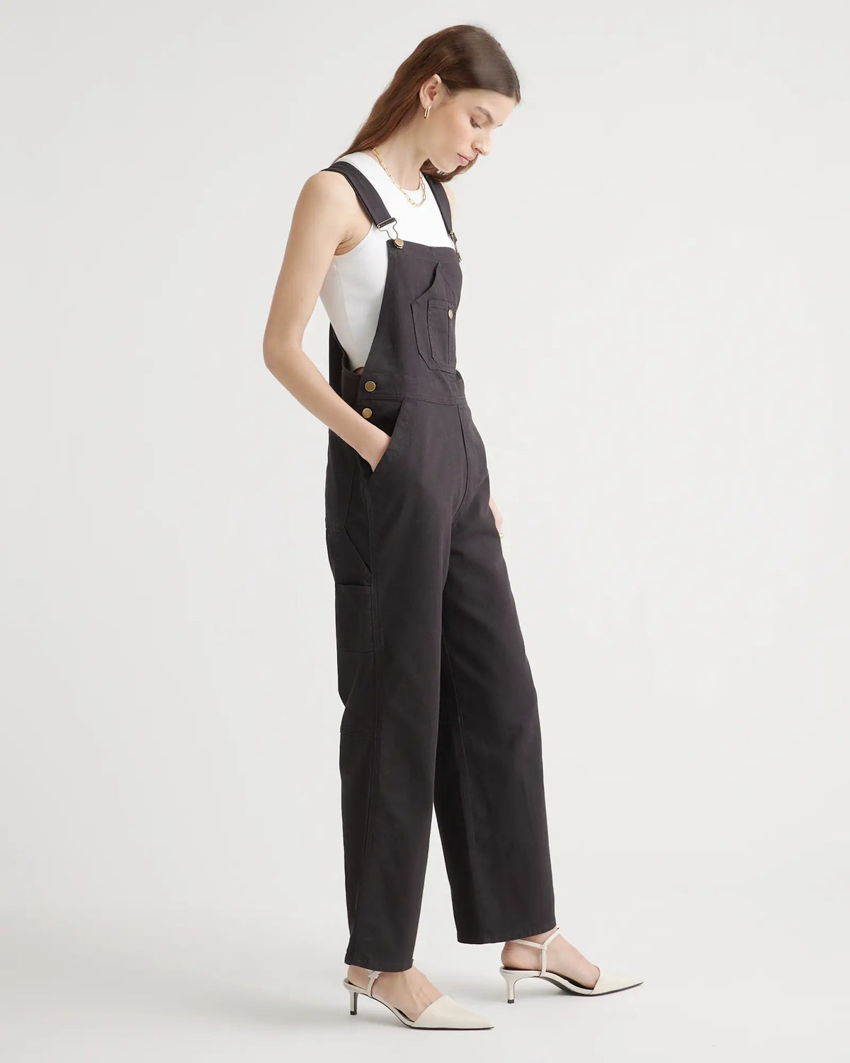 Organic Stretch Cotton Twill Relaxed Overalls - US 3978