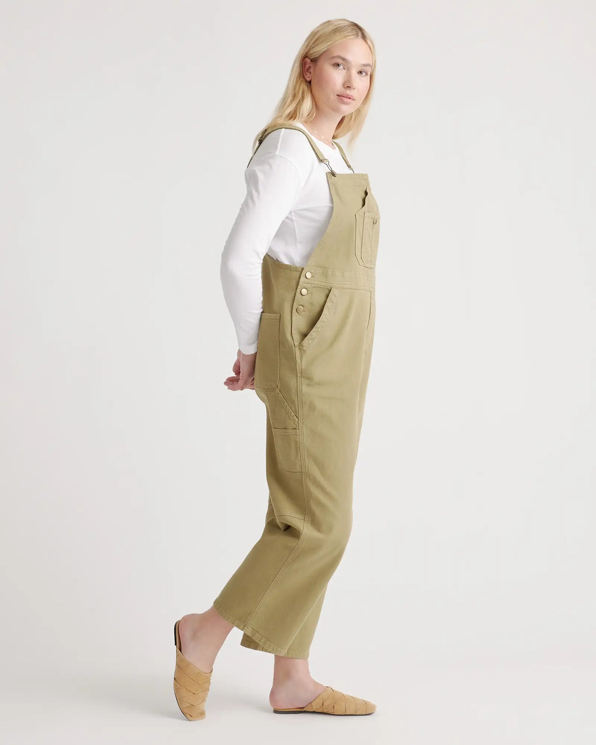 Organic Stretch Cotton Twill Relaxed Overalls - US 9088