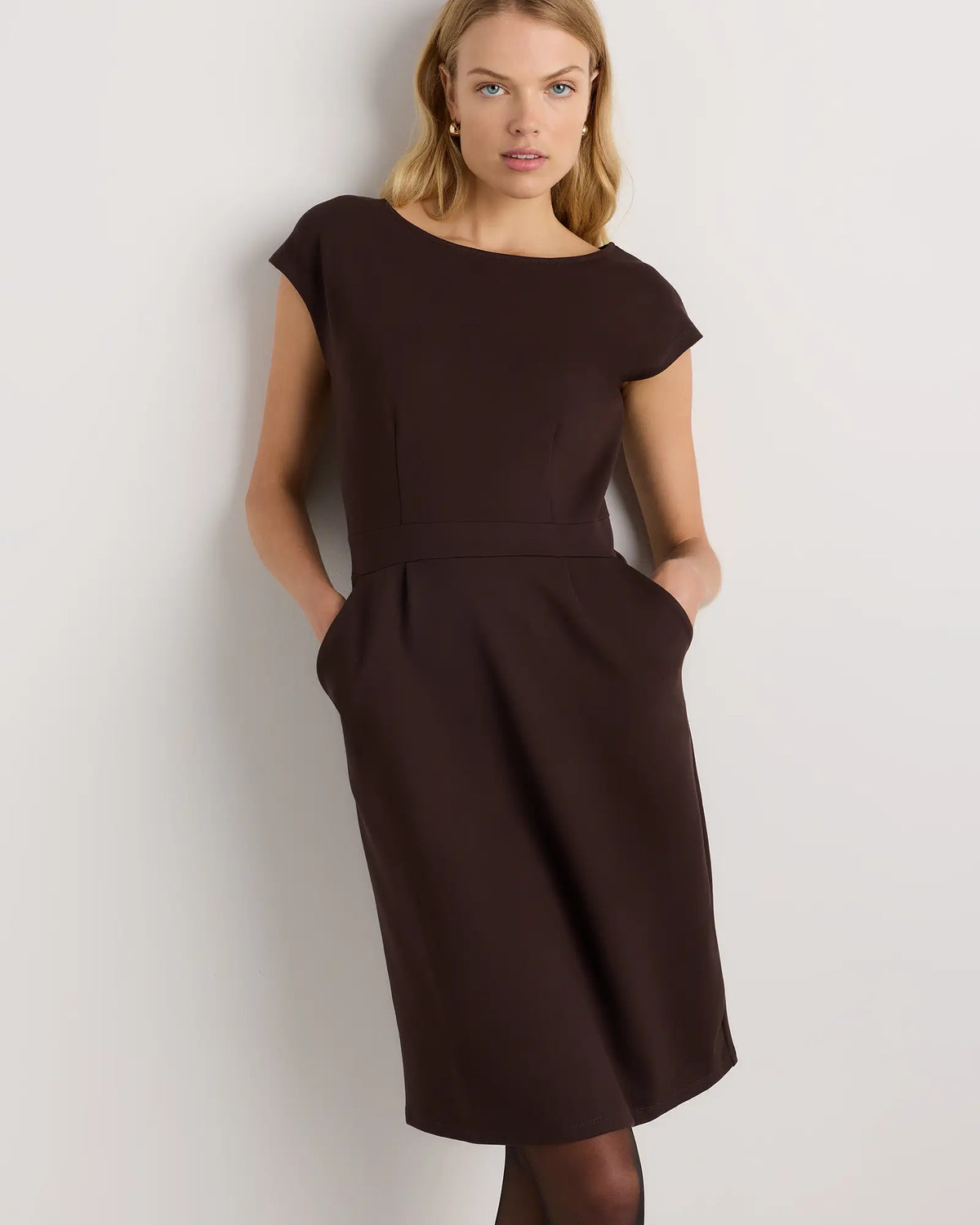 Ultra-Stretch Ponte Cap Sleeve Dress - US 3168