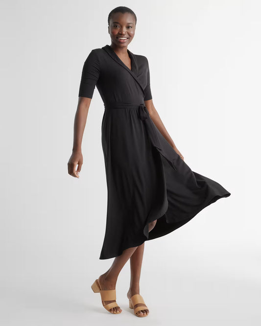 Tencel Jersey Midi Wrap Dress - US 2582