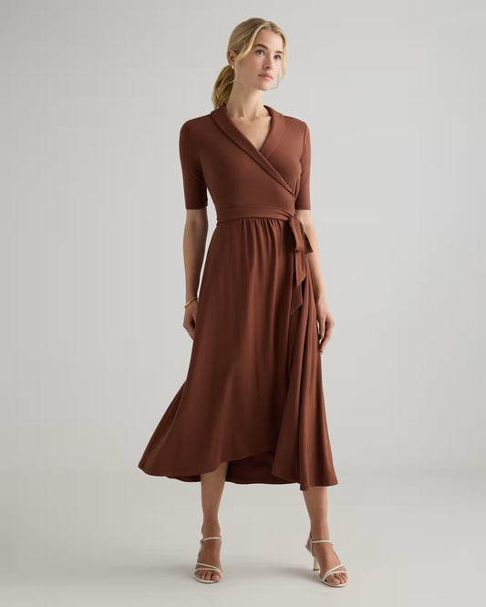 Tencel Jersey Midi Wrap Dress - US 4479