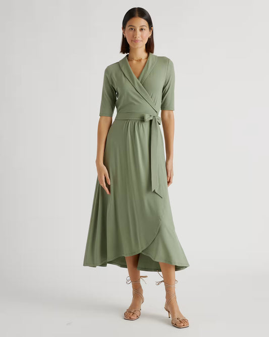 Tencel Jersey Midi Wrap Dress - US 0410