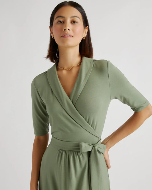 Tencel Jersey Midi Wrap Dress - US 0410