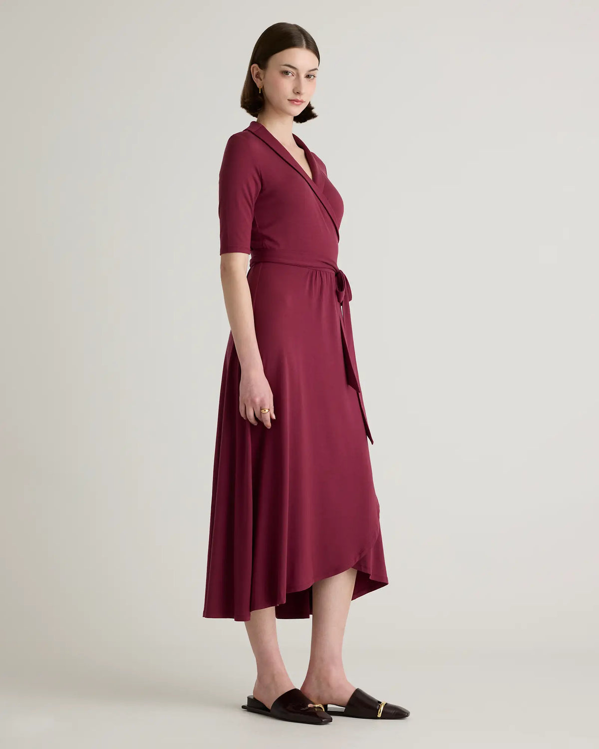Tencel Jersey Midi Wrap Dress - US 0189