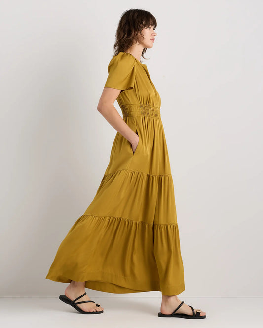 Washable Stretch Silk Tiered Maxi Dress - US 3912