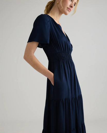 Washable Stretch Silk Tiered Maxi Dress - US 1576