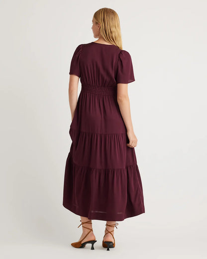 Washable Stretch Silk Tiered Maxi Dress - US 4724