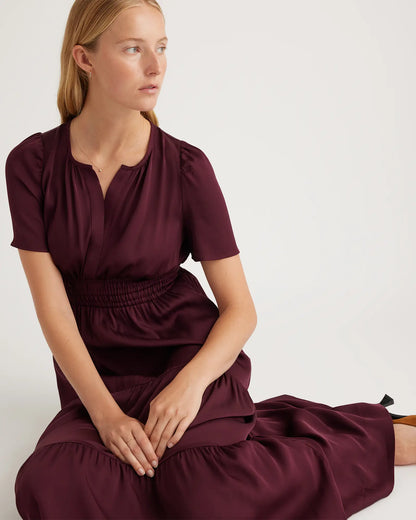 Washable Stretch Silk Tiered Maxi Dress - US 4724