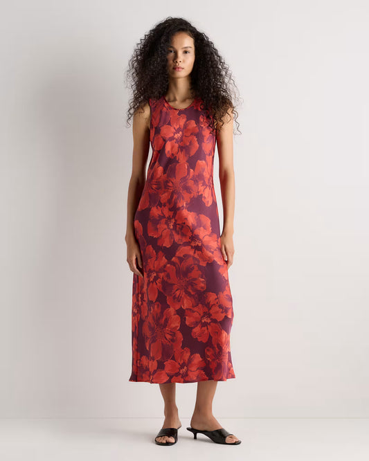 Washable Stretch Silk Tank Midi Dress - US 3050