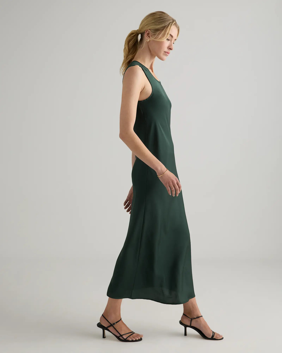 Washable Stretch Silk Tank Midi Dress - US 8135