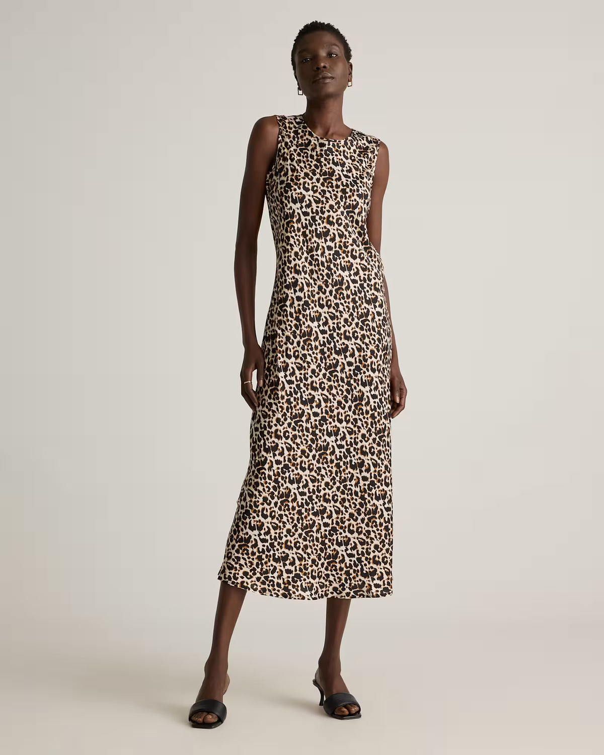 Washable Stretch Silk Tank Midi Dress - US 6444