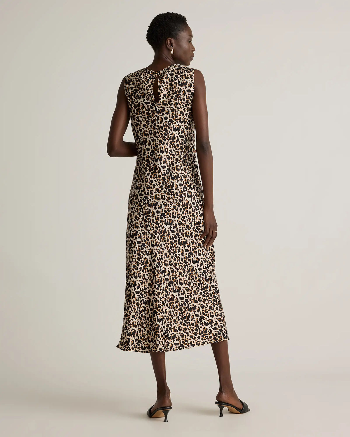 Washable Stretch Silk Tank Midi Dress - US 6444